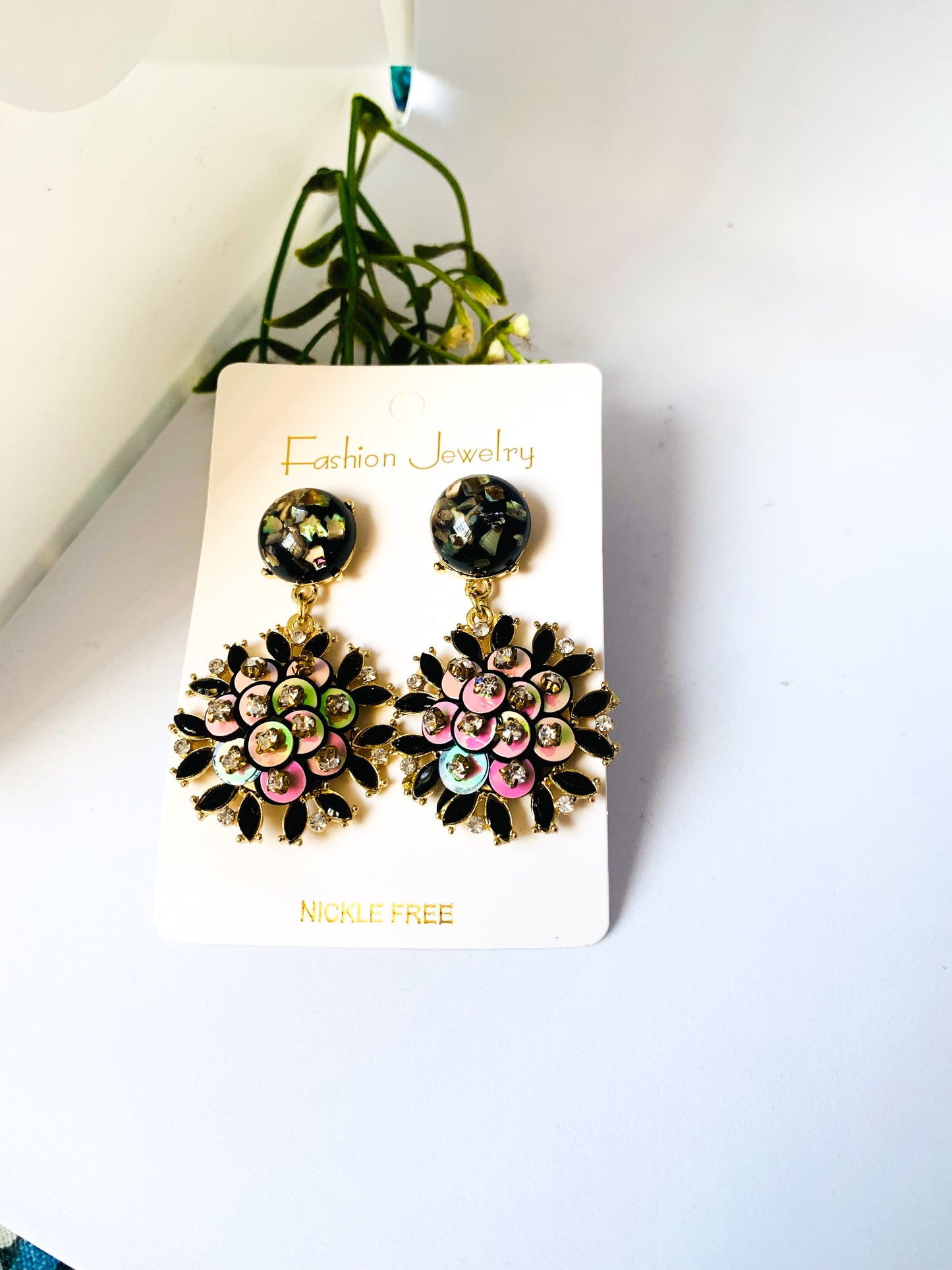 Black statement Earrings