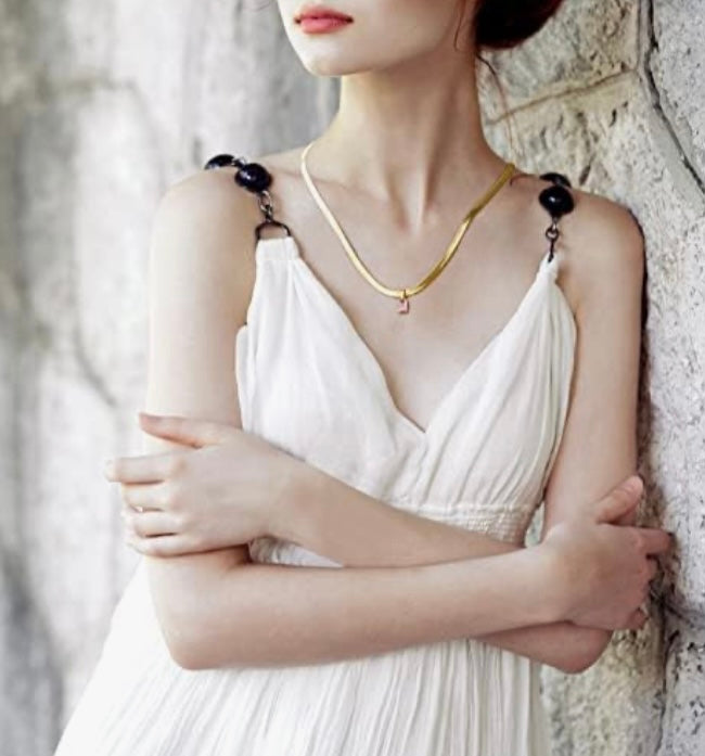 Pink Emerald Anti Tarnish Necklace