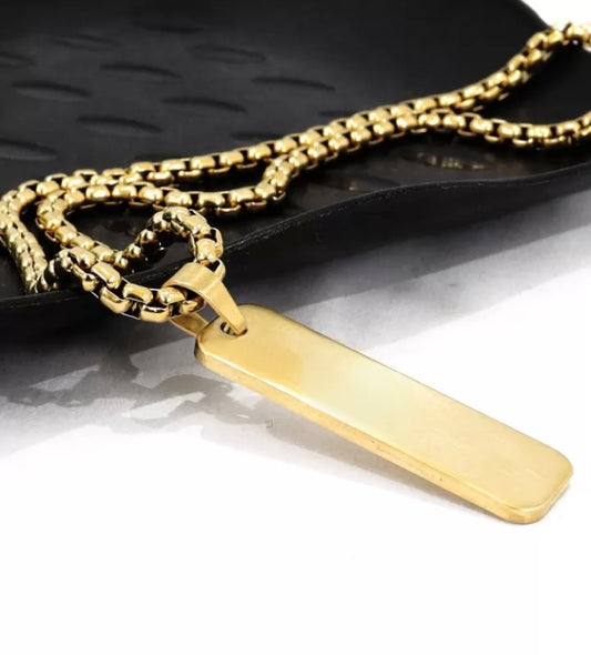 Gold Plated Stainless Steel Pendant and Chain