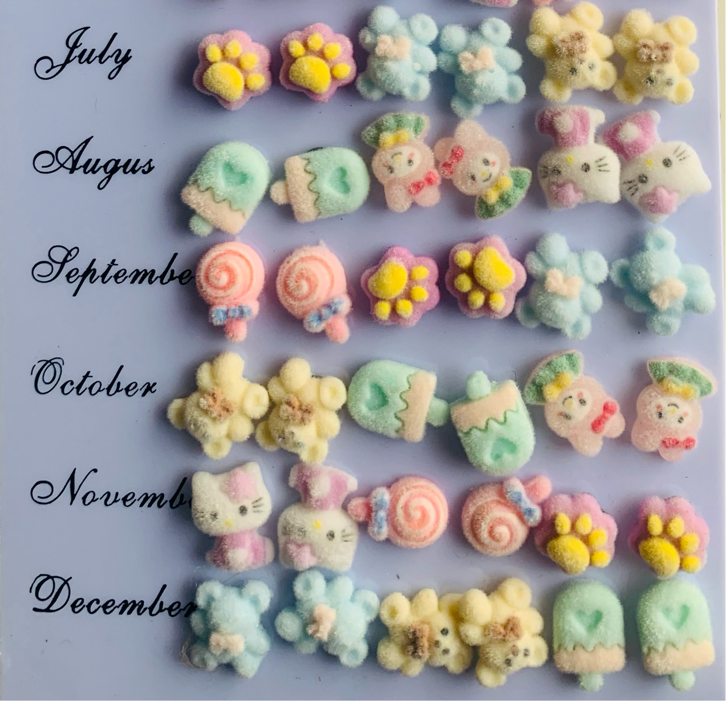 Mini velvet cuties- Set of 3 earrings