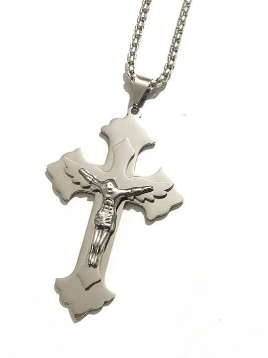 Stainless Steel Infant Jesus Chain Pendant Set