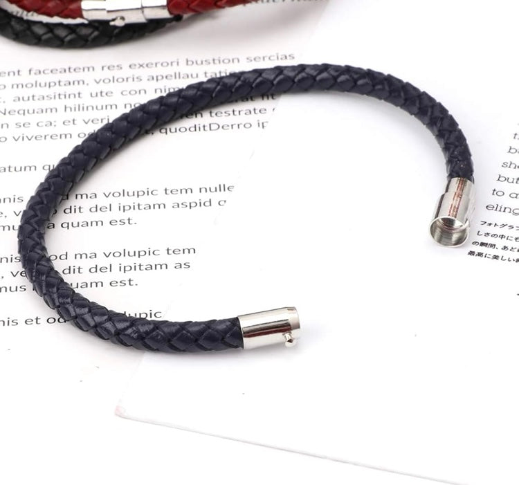 Black leather Men’s Cuff Bracelet