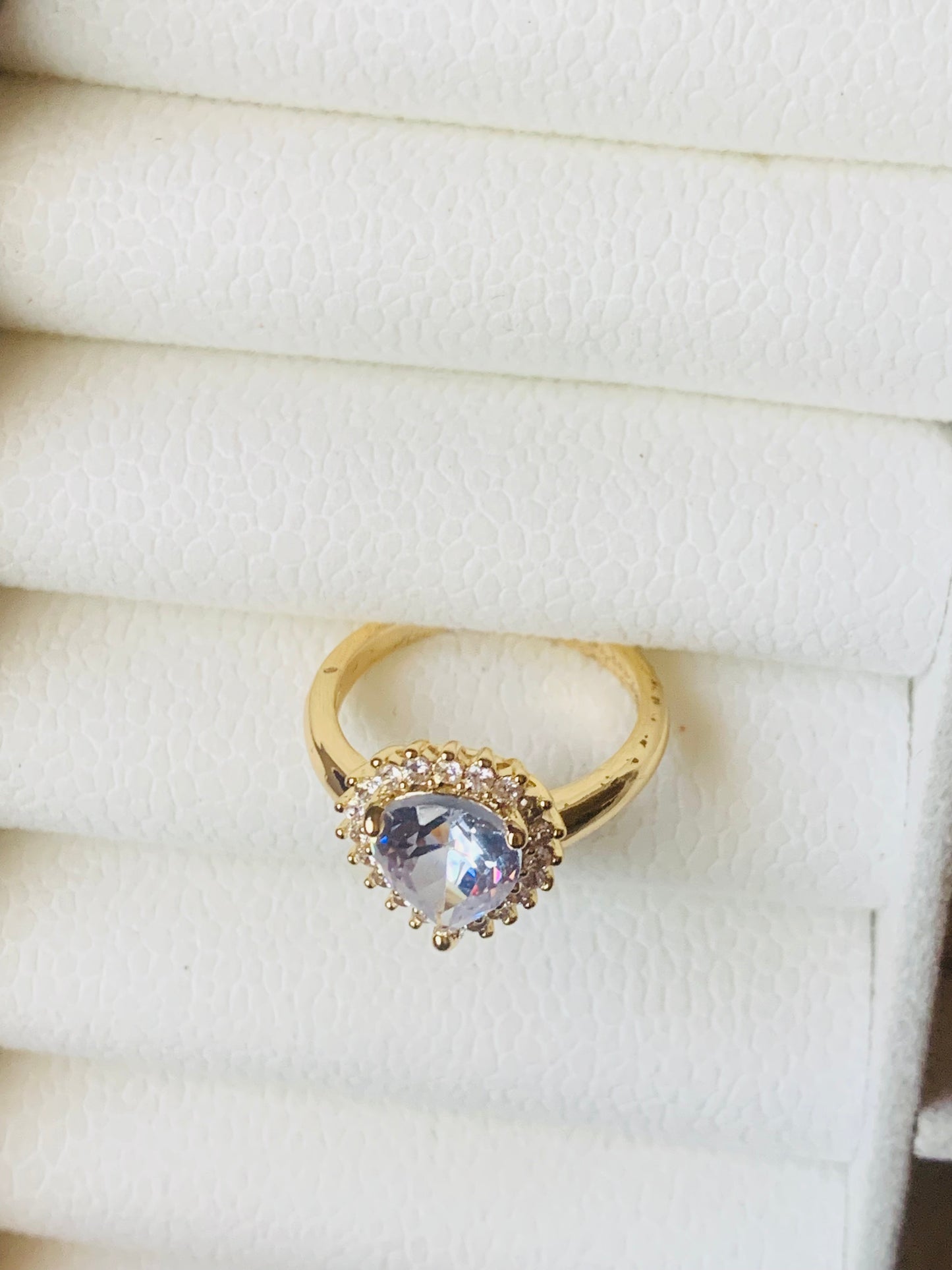 Golden Petal crystal Ring