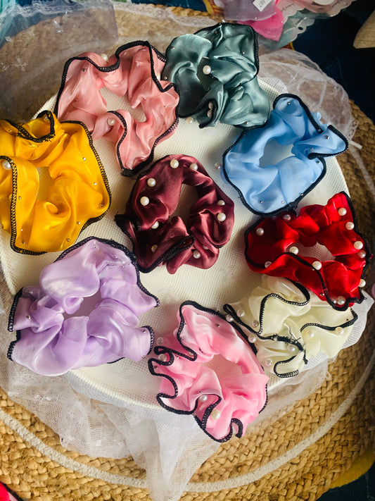Organza Scrunchies with pearls