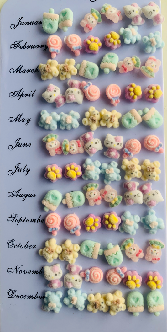 Mini velvet cuties- Set of 3 earrings