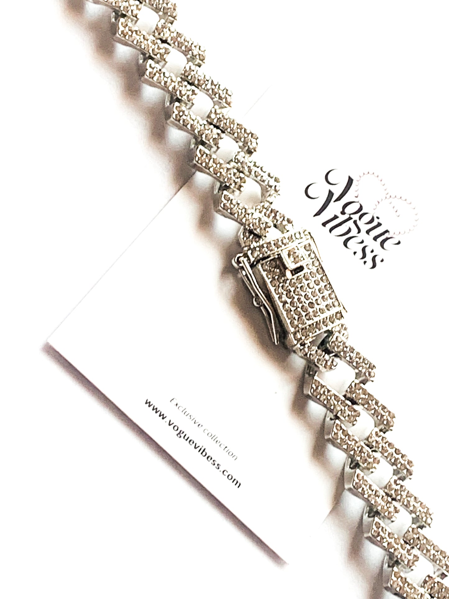 Silver plated diamond link Chain