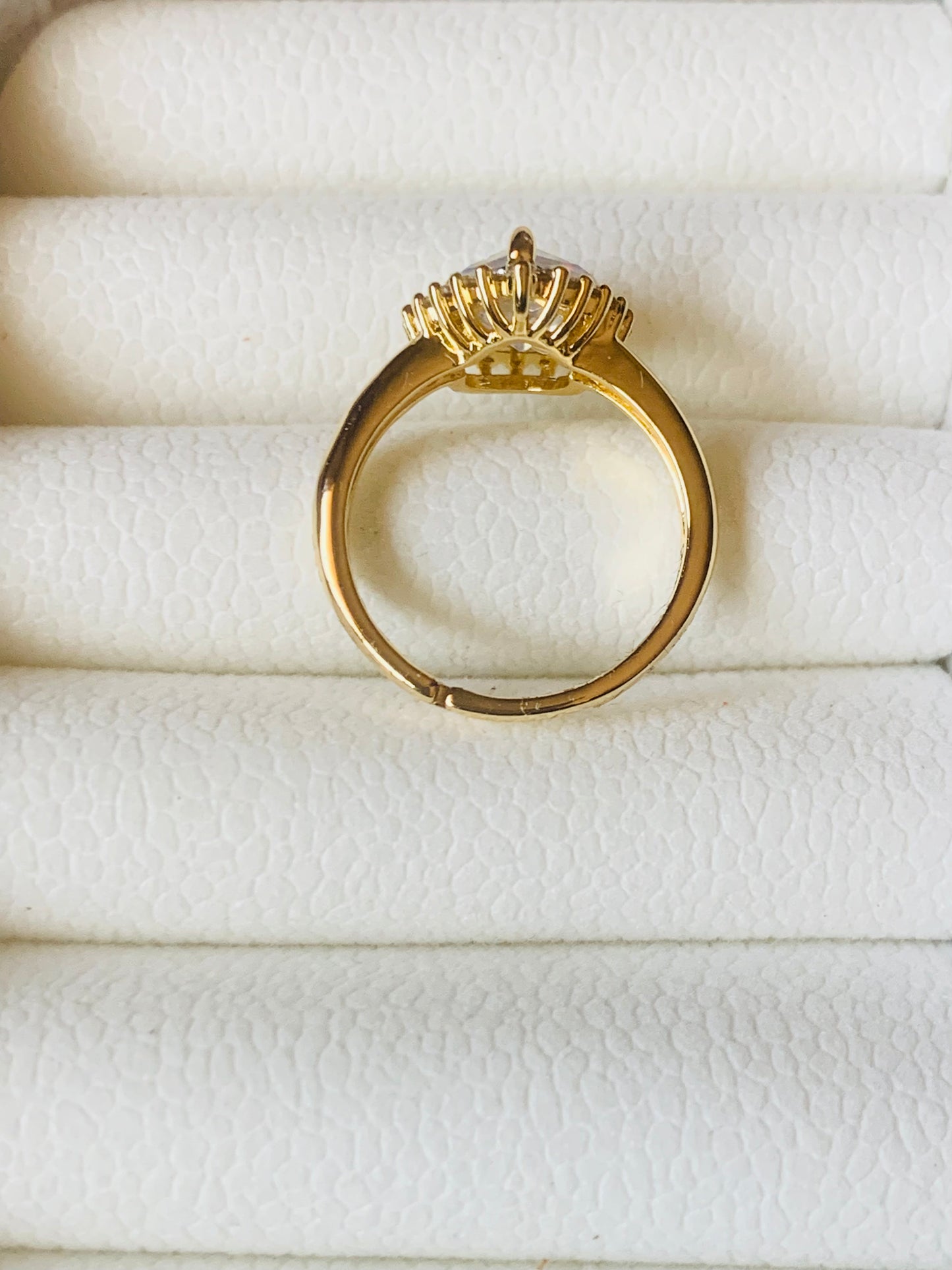Golden Petal crystal Ring