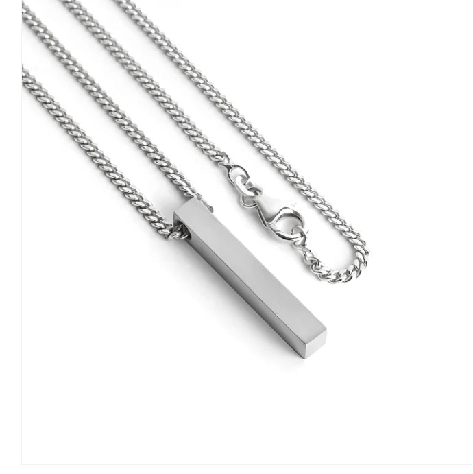 Silver cuboid Chain Pendant