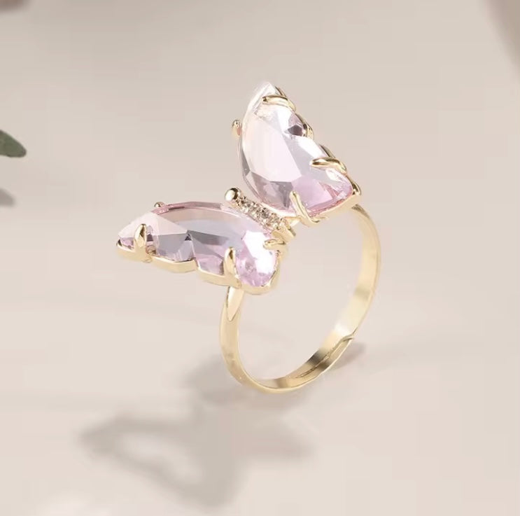 Pink Dreamy Butterfly Ring