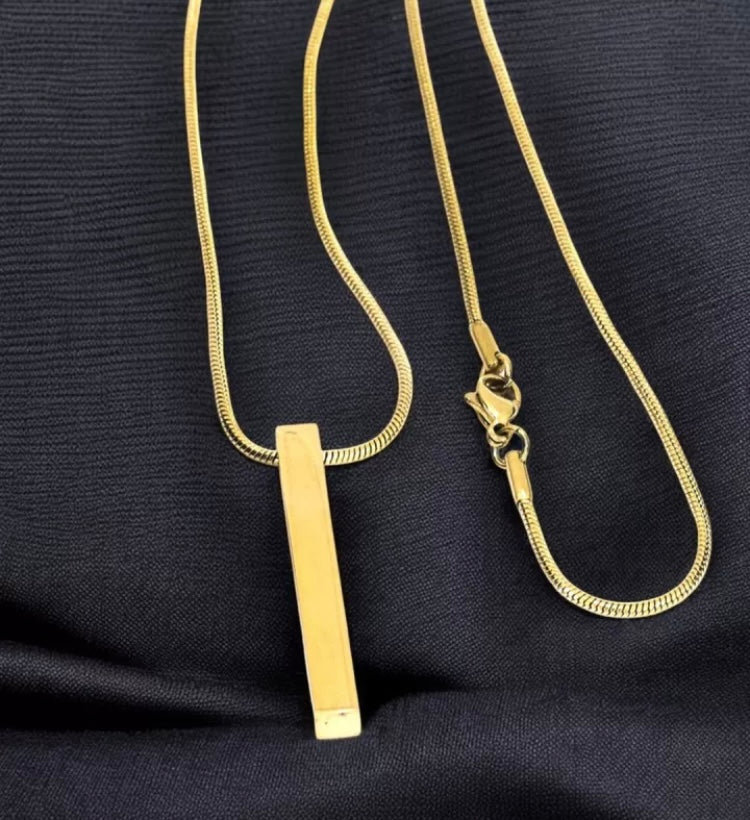 Cuboid chain Pendant Anti Tarnish