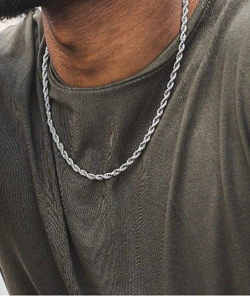 Silver Stainless steel Twisted Rope Chain