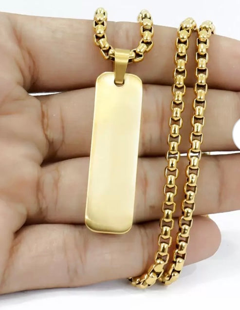 Gold Plated Stainless Steel Pendant and Chain