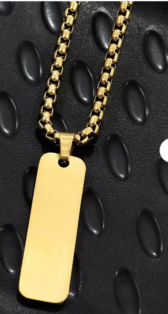 Gold Plated Stainless Steel Pendant and Chain