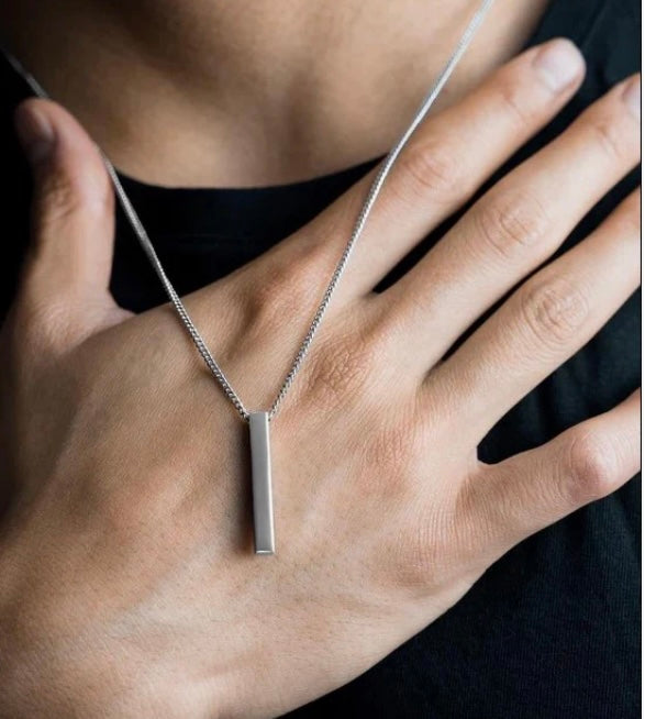 Silver cuboid Chain Pendant