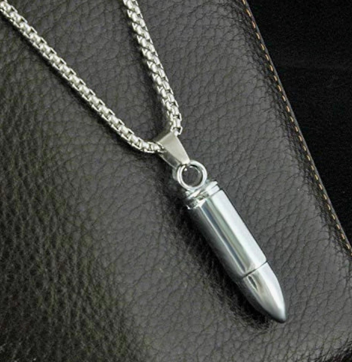 Bullet locket chain pendant