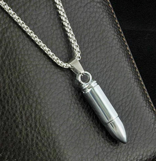Bullet locket chain pendant