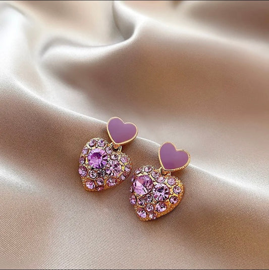 Heart Purple Love Earring