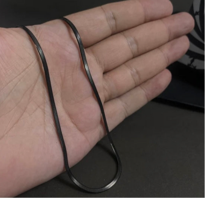 Medium Black Sleek Snake Chain