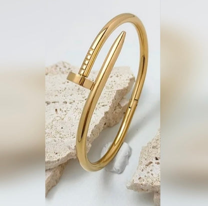 Gold Plated Stainless Steel Nail Bracelet