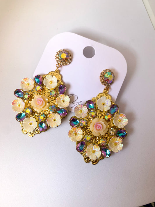 Purple Turkish statement earrings