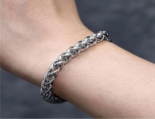 Silver Plated Stainless Steel Bracelet