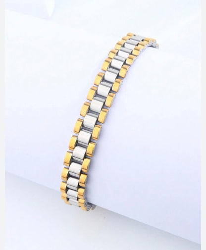 Dual Tone Gold and Silver Bracelet