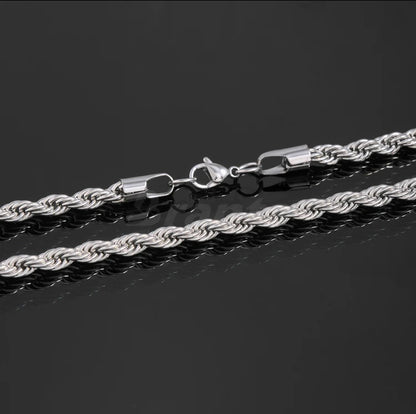 Silver Stainless steel Twisted Rope Chain