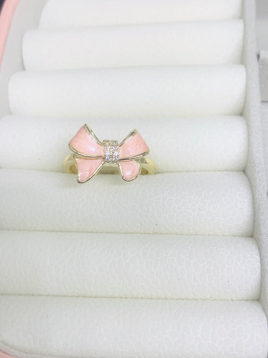 Petal Pink Enamel Bow Ring