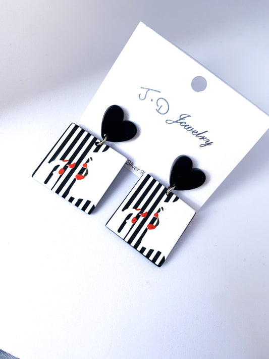 Square Heart Earrings