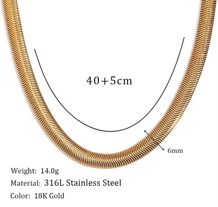 Premium 18k Gold Plated Snake Chain
