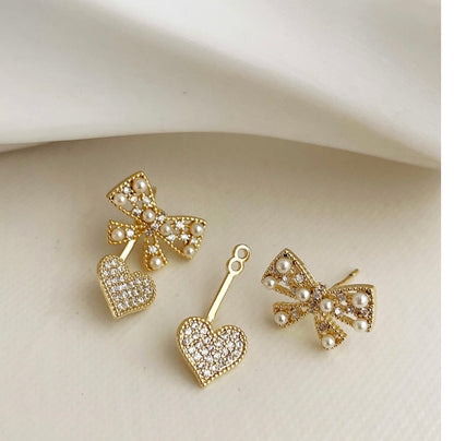 Two way pearl studs