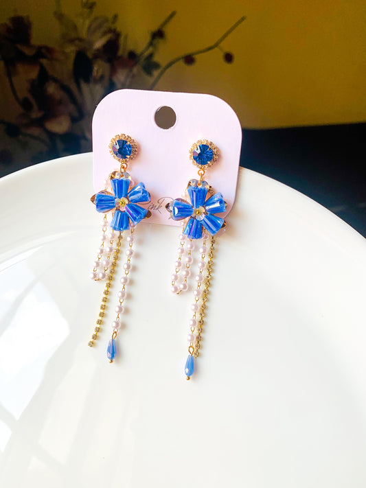 Blue Hangings statement Earrings