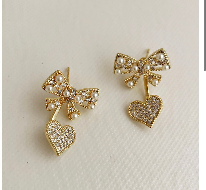 Two way pearl studs