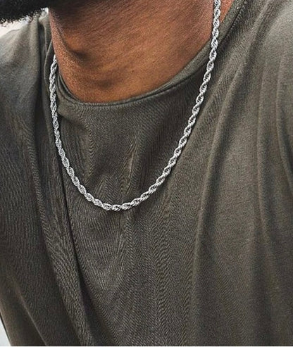 Silver Stainless steel Twisted Rope Chain