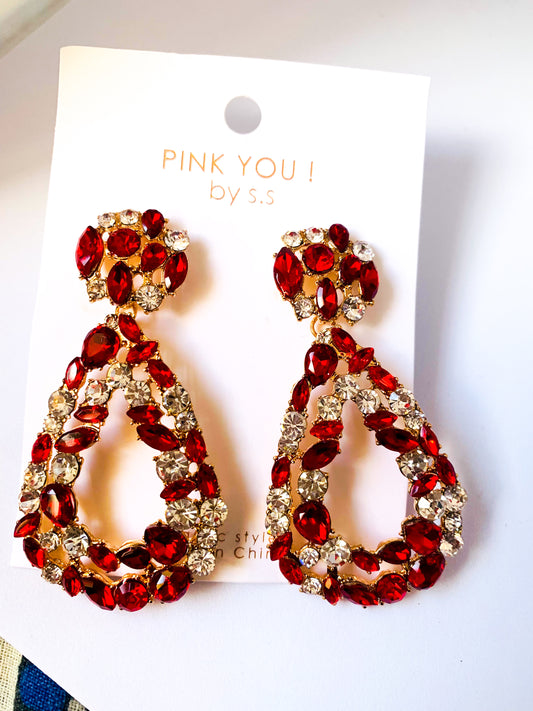 Red Dazzled party Earring