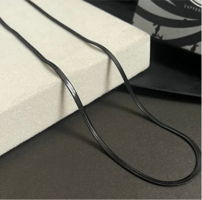 Medium Black Sleek Snake Chain