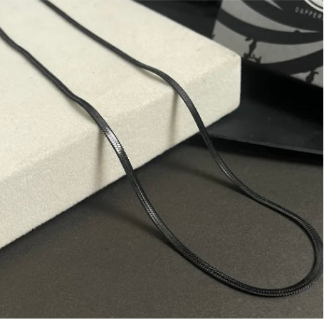 Medium Black Sleek Snake Chain