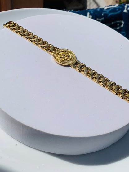 OM link gold plated stainless steel Bracelet