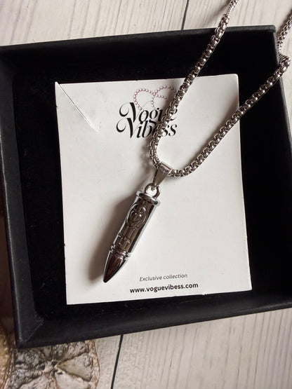 Bullet locket chain pendant
